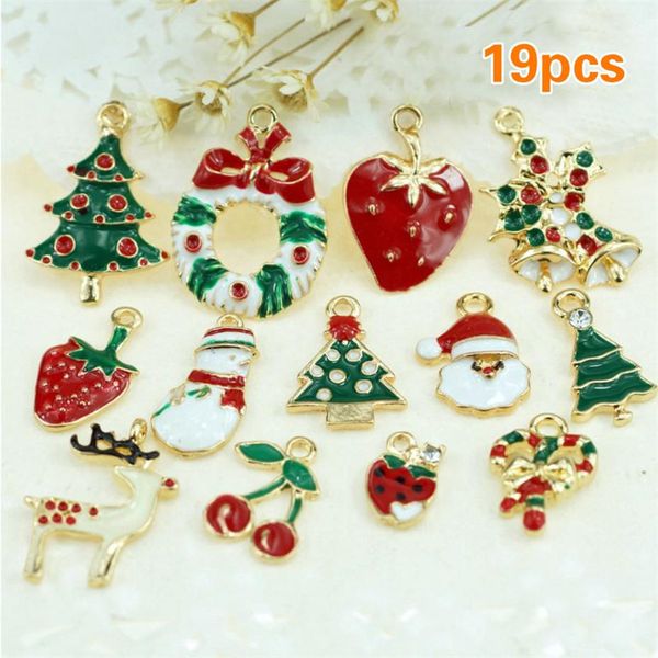 

19pcs/lot mixed christmas hanging ornaments set diy jewellery pendants xmas christmas tree decoration festival holiday decor
