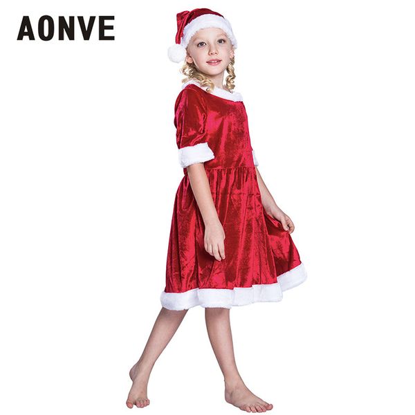 

aonve girls christmas costumes kawaii fancy role playing clothing short dress kids christmas cosplay red disfraz s m l, Black;red
