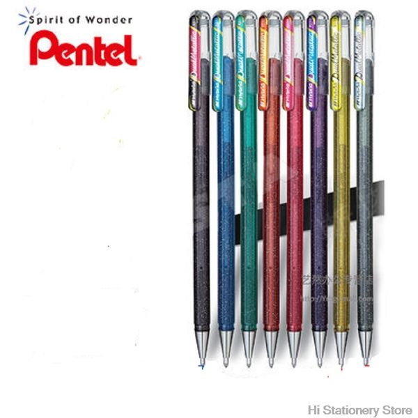 

2018 fashion japan 5 pieces pentel flash 2 colors in one pen k110 high light greeting card color pen