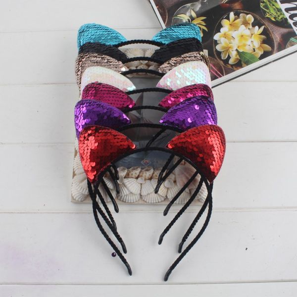 

120pcs sparkling glitters cat party costume headdress headbands halloween kids birthday festival favor za6824