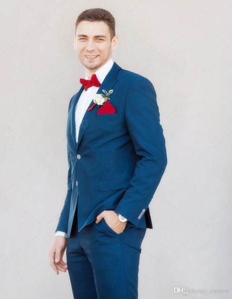 

brand new blue men wedding tuxedos excellent groom tuxedos men formal prom dinner blazer 2 piece suit(jacket+pants+tie) 1951, Black;gray