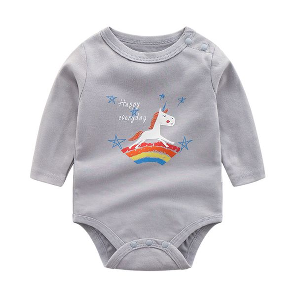 

2018 brand baby bodysuit spring white long sleeve boys and girls bodysuit infant pajama newborn onesieclothes baby, Blue