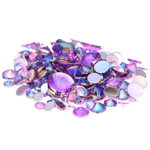 

diy rhinestones light purple ab 4mm 5mm 6mm 10mm and mixed sizes flatback pointed glue on stones for 3d nail art decorations, Black
