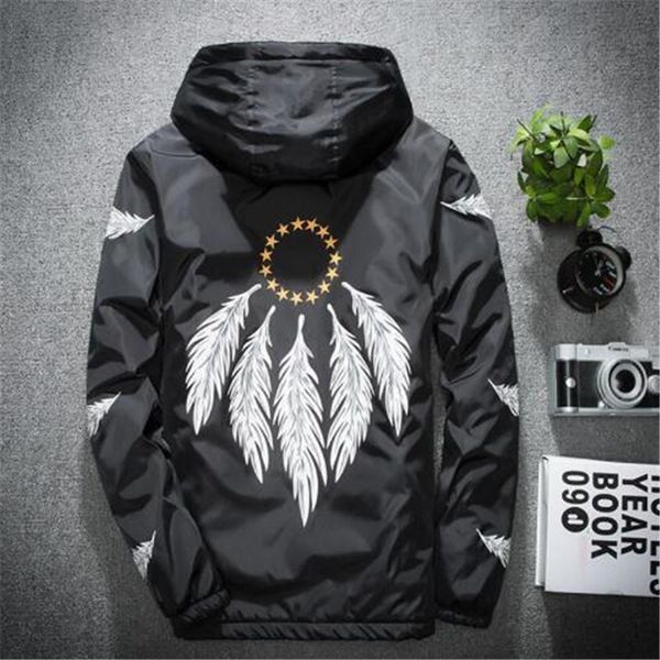 

2018 new fashion slim fit young men hooded jacket thin jackets casual windbreaker 5 colors m-7xl, Black;brown