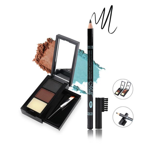 

2 sets of cosmetics set eyebrow pencil + eyebrow powder gift to ladies