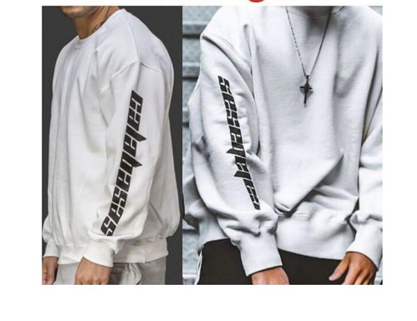 

season 4 kanye west hoodies men autumn o-neck fashion calabasas hoodie sweatshirts, Black