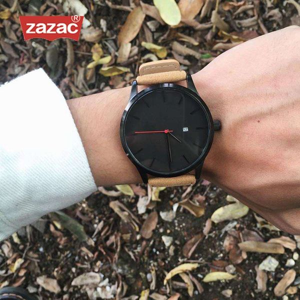 

relogio masculino mens watches men big dial calendarsport wristwatch leather quartz watch erkek saat, Slivery;brown