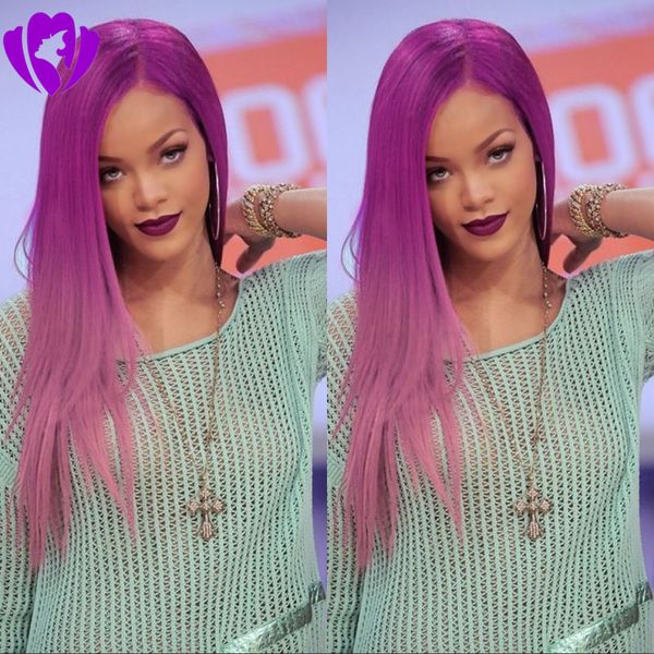 Cosplay Rihanna Style Purple To Pink Ombre Wig High Temperature