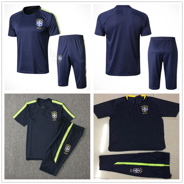 

чемпионат мира по футболу 2018 года национальный бразильский тренировочный костюм на заказ сине-желтый jesus ​​coutinho футбол футболка комп, Black