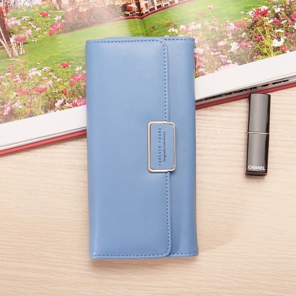 

бумажник простой моды пу три раза пакет большой емкости мульти карты студент бумажник