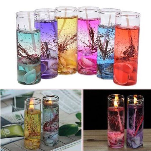 

creative ocean shells jelly crystal wax transparent glass candles wedding birthday celebration diy decorate crafts paraffin wax