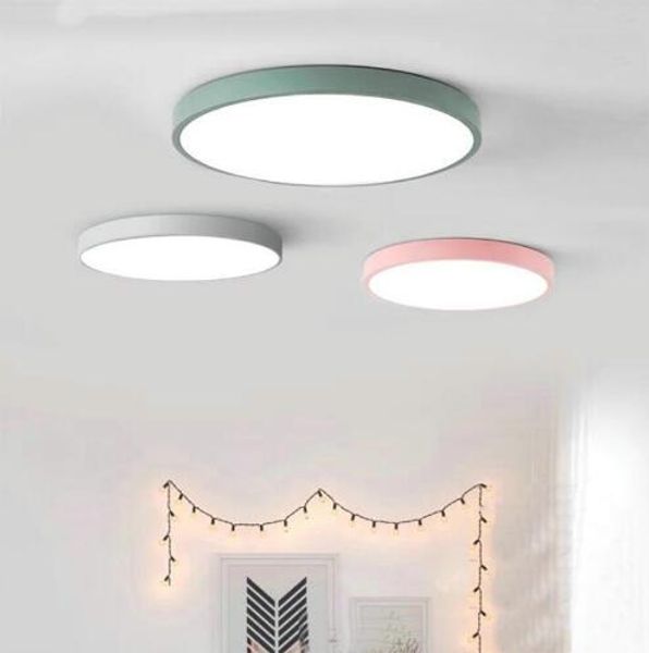 Mehrfarbige LED-Deckenleuchte, rund, superdünn, Macarons-Lampe für Schlafzimmer, Wohnzimmer, Flur, Restaurant
