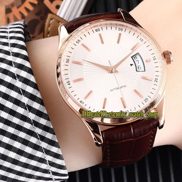 

6 color new luxry master compressor q1728470 white big date dial automatic men watch rose gold 316l steel case leather strap watches, Slivery;brown