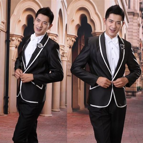 

latest coat pant designs white shawl black wedding suits for men suits men blazer groom groomsmen tuxedos 2 pieces jacket+pants, White;black