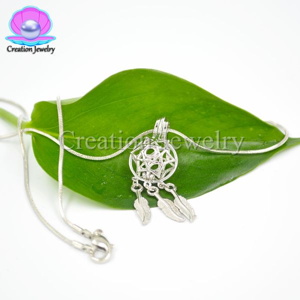 

5 pieces /lot new fashion lockets dream catcher cages multi styles pendants can put pearls silver plated high quality