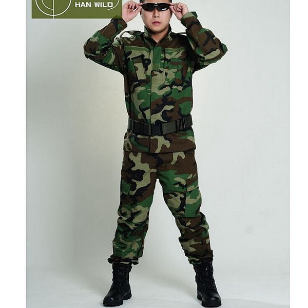 

jungle camo tactical jacket + pants uniform summer camouflage bdu combat uniform us hunting clothing set