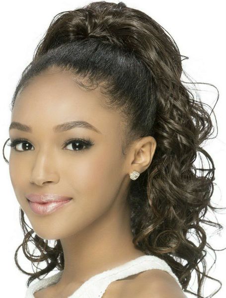 

natural wavy ponytail hair extension body wave long wrap around clip-in human hair ponytails hairpieces for fashion women 140g dark brown, Black