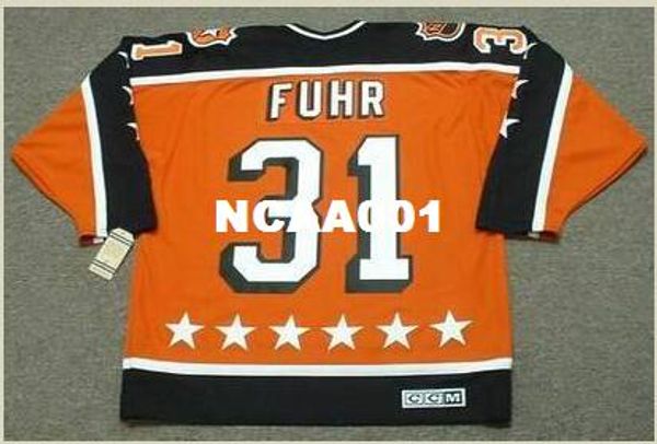 

мужчины #31 грант фур 1984 кэмпбелл "all star" ccm старинные ретро главная хоккей джерси или обычай любое имя или номер ретро джерси, Black;red
