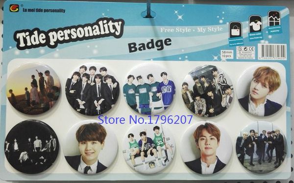 

wholesale 10pcs/set star button 58mm round brooch badge kids s-35, Gray