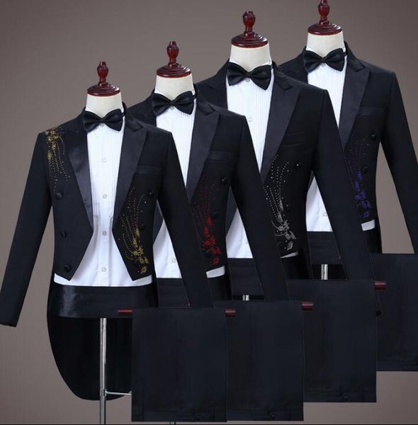 

blazer men latest coat pant designs marriage tuxedo suit men homme terno masculino trouser wedding suits for men's singer stage, White;black
