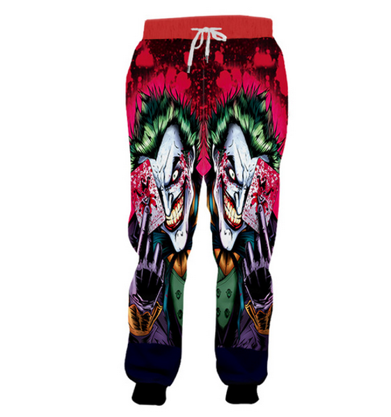 

wholesale--3d fashion pants men women joker print brand joggers pants slim fit full length trousers dropship rvt05, Black