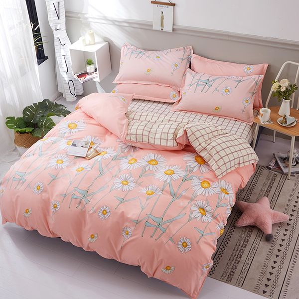 

2018 new popular sunflower children girls warm bedding sets plant tree orange square bed sheet comfortable quilt cover