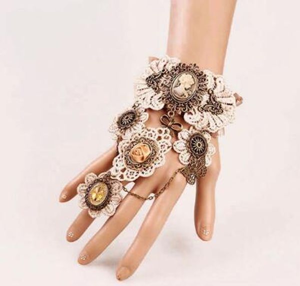 

new european and american gothic lace vintage bracelet band ring exaggerated gear watch bracelet fashion classic elegant, Golden;silver