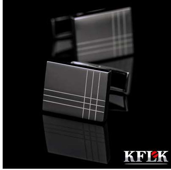 

kflk jewelry french shirt fashion cufflinks for men's cuff links buttons black new arrival, Silver