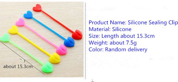 

love silicone plastic bag sealing clip bag mouth tied tie beam bag clips