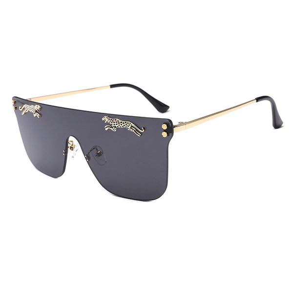 

new fashion trend star kind sunglasses rimless metal leopard design vintage shade sun glasses outdoor goggle spectacles h5, White;black