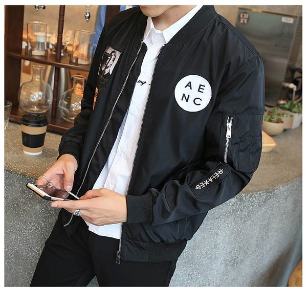 

grandwish mens bomber jackets with patches new streetwear flight pilot jacket men patch men 's jacket slim fit cool drop shiipping, Black;brown