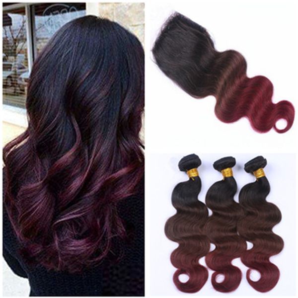 Acheter Body Wave 1b 4 99j Vin Rouge Ombre Tissage De