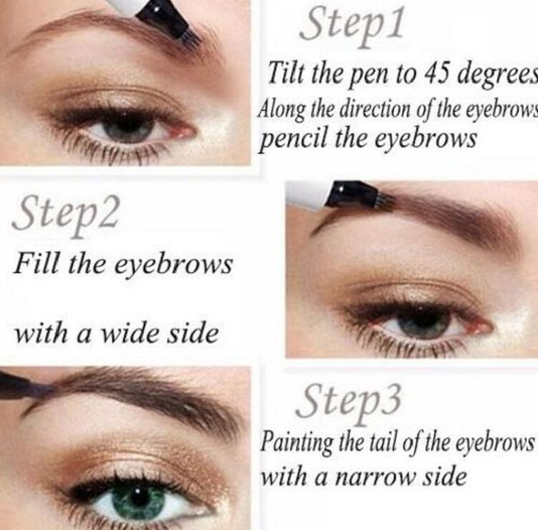 

women makeup brushes tattoo eyebrow fine sketch waterproof lock color shaper makeup tool eyebrow long lasting pencil