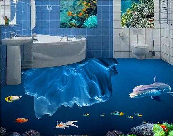 

sea world glacier floor 3d flooring decor paintings waterproof wallpaper