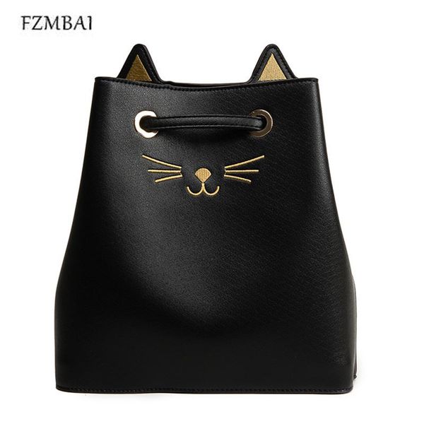

fzmbai new large capacity pu cute cat pattern cross-body bags string-drawn single shoulder bags d18102906
