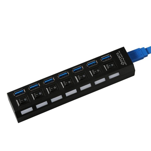 Black High Speed 4-Port USB 2.0 Hub Cable for PC Laptop Win XP//Vista//7//8//Mac OS