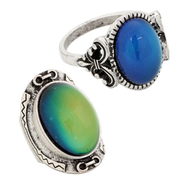 Большое одиночное настроение Каменные кольца Самые модные Богемии ретро цветовое изменение кольца RS008-033