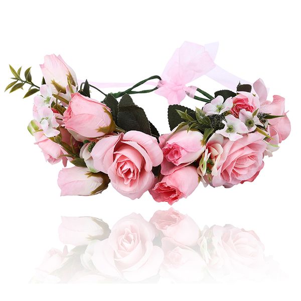 

haimeikang women flower crown headband adjustable head cloth floral wreath garland hairband hair hoop female hair accessories