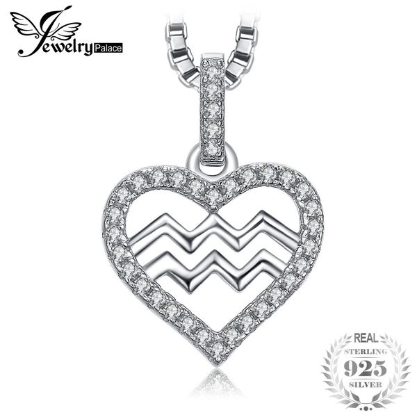 

jewelrypalace zodiac constellation aquarius heart love cubic zirconia pendant 925 sterling silver not include a chain