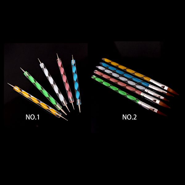 

2 styles 5pcs/set nail art design painting pen brush set for salon manicure tool