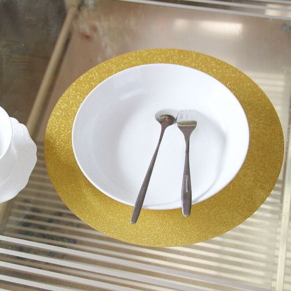 

12pcs party supplies decorative gold wedding placemats,glitter table mats