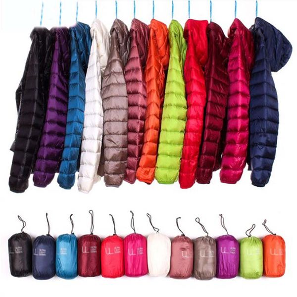 

winter women ultra light down jacket white duck down hooded jackets long sleeve warm coat parka female solid portable outwear, Black