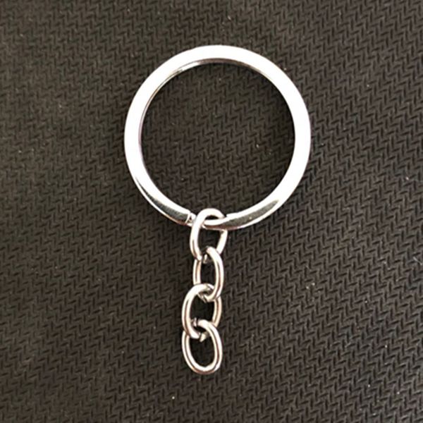 

silver alloy keychain & keyring split ring with short chain key rings women men diy key chains 50pcs/lot