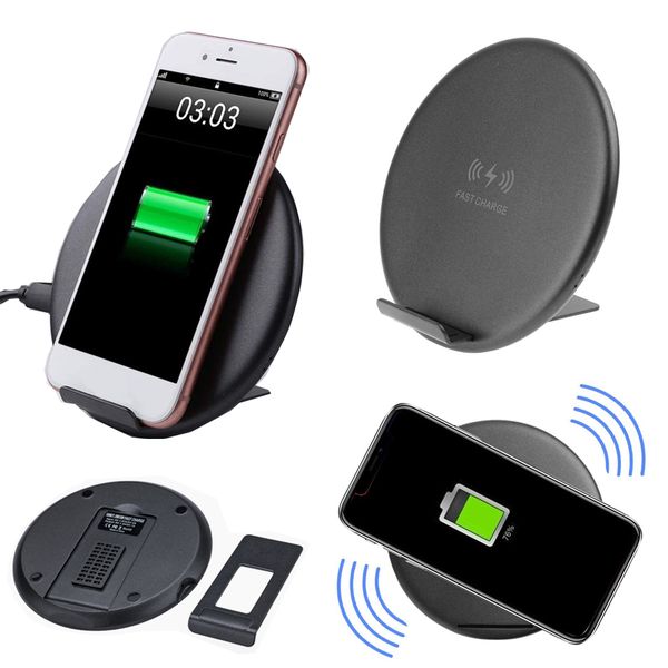 

QI Wireless Charger Universal Pad Dual Coil Fast Charging Mat Stand Holder Braceket 7.5W/10W for iPhone X 8 Samsung S8 S9