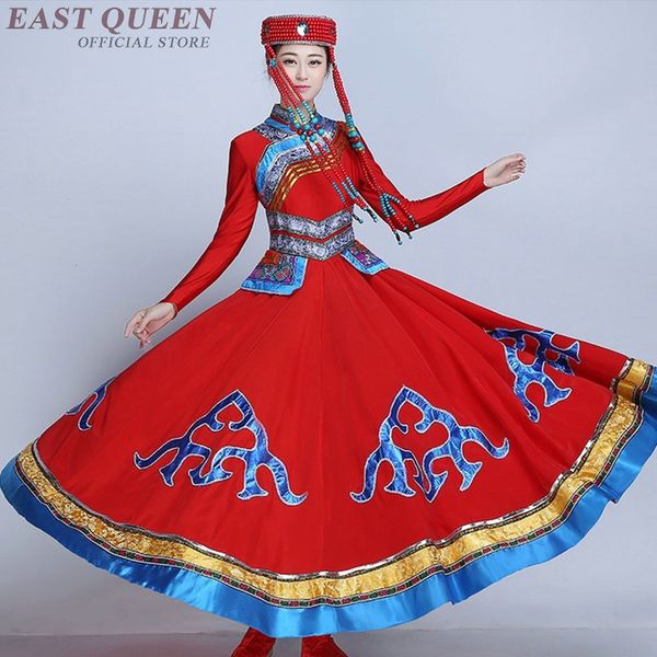 

chinese folk dance minority women clothing mongolian costume dance clothes traditional apparel mongolia dancing dress dd318 f, Black;red