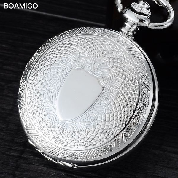 

fob men pocket watches antique mechanical watches boamigo skeleton roman number silver design gift clock reloj hombre, Slivery;golden