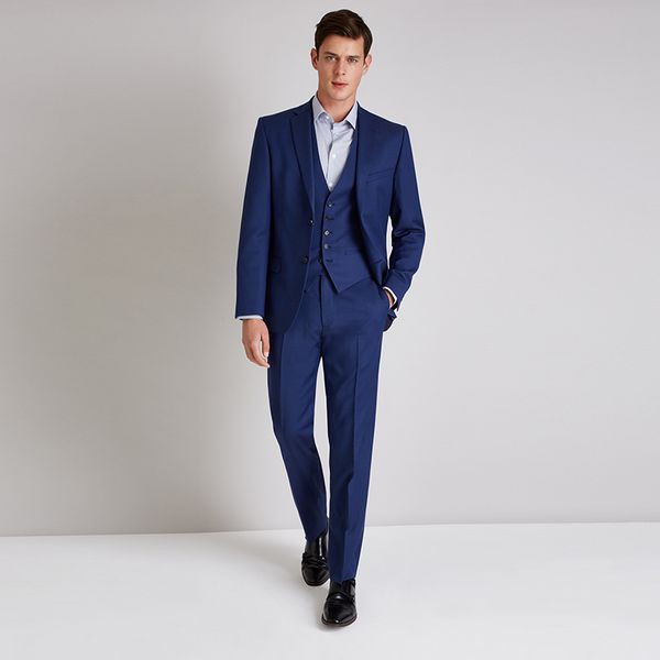 

latest coat pant designs elegant navy blue men suits classic man dress for business wedding prom slim fit blazers pants vest, White;black