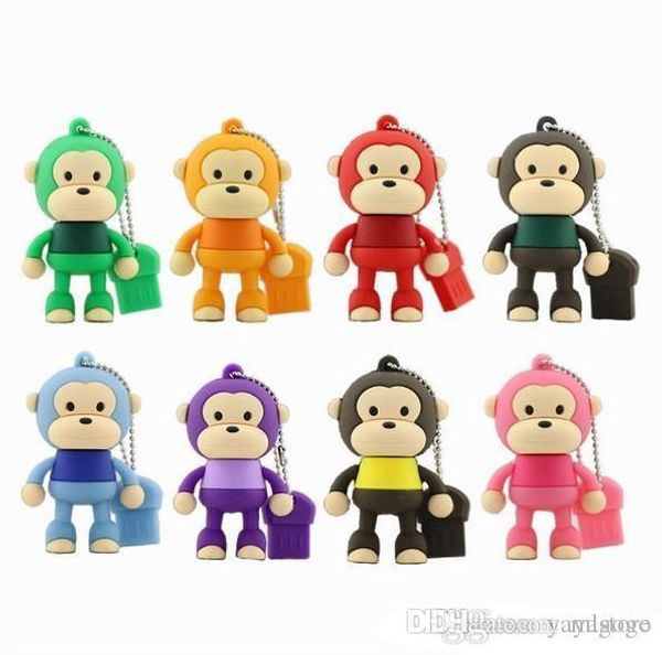 

new brand bravo usb flash drive monkey model u stick 64g 32g 16g 8g 4g pendrive usb 2.0 wholesales pen drive memory flash drive u disk u100