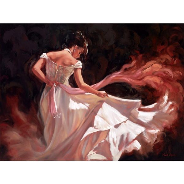 

handmade woman oil paintings modern figurative lady on white skirt canvas art for bedroom decor