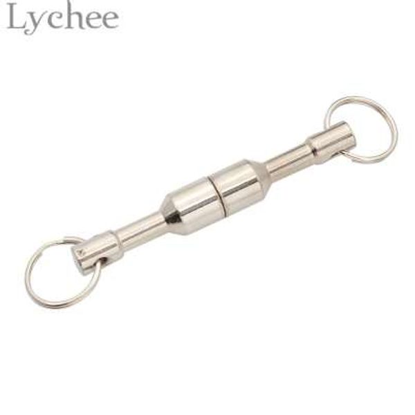 

lychee 1 pair silver color test magnet check key chain key ring jewelry silver scrap metal strong neodymium magnet keychain